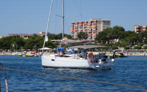 voor anker in Palma Nova