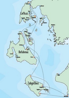 Zakynthos flottielje route