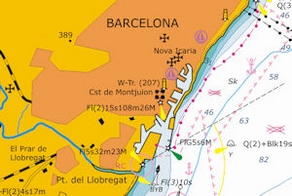 kaart van de haven van Barcelona