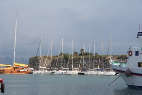 afgemeerd in Kos oude stad