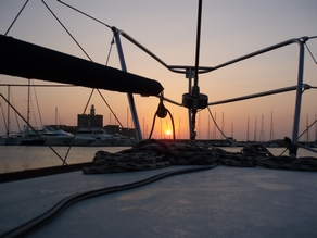 afgemeerd in Rodos stad