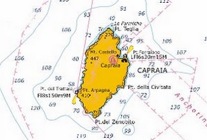 zeilen rond Capraia in Italie