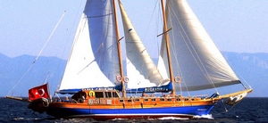 Gulet onder zeil