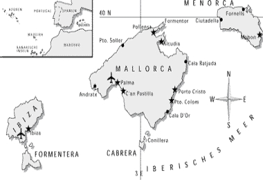 kaart van de Balearen